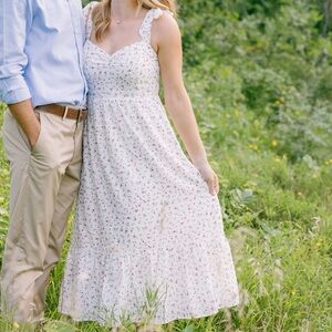 Lulu's White and Pink Floral Dress